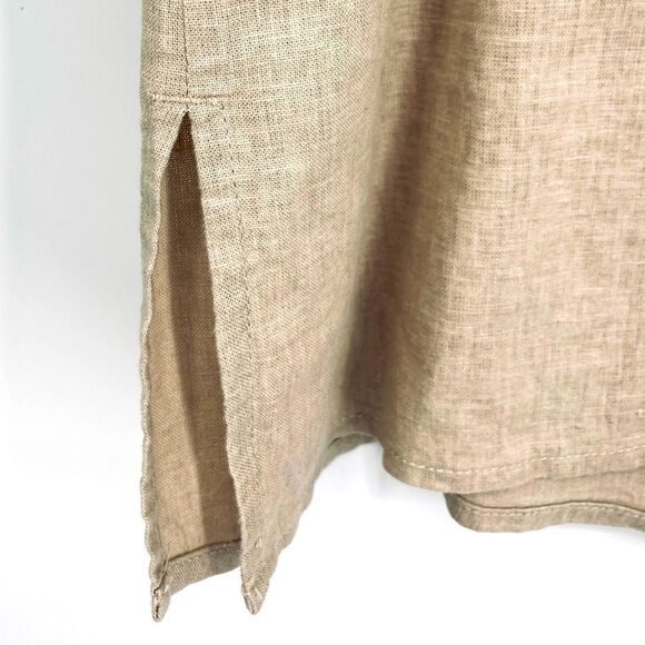 Peck & Peck Women’s Linen Beige Button-Front Tunic M - Picture 8 of 9